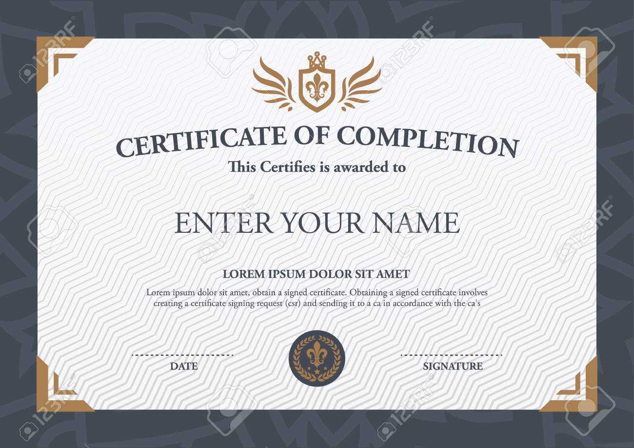 Vector Certificate Template. With Commemorative Certificate Template