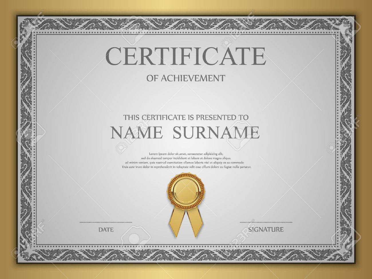 Vector Certificate Template. With Regard To Commemorative Certificate Template