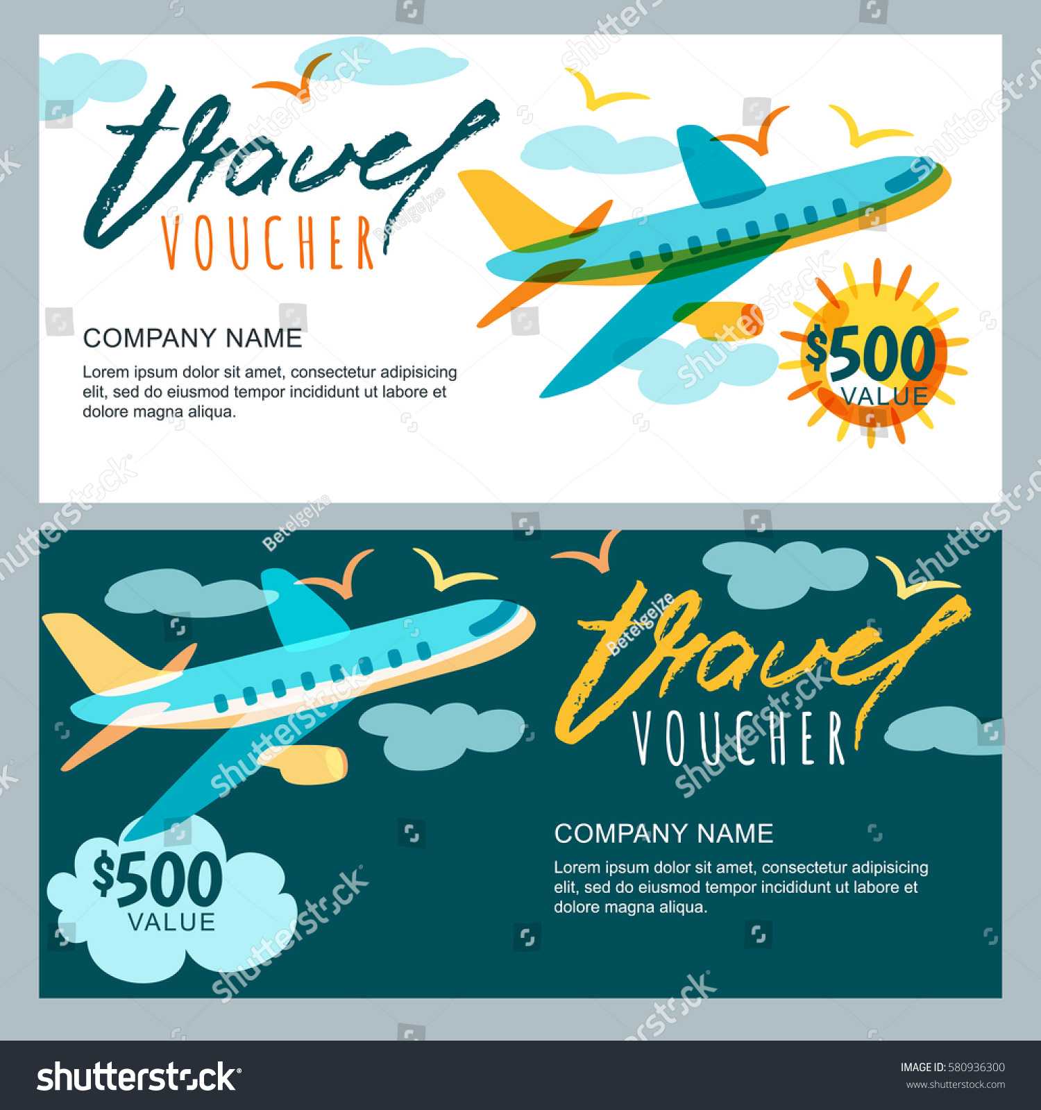 Vector Gift Travel Voucher Template Multicolor Stock Vector Within Free Travel Gift Certificate Template