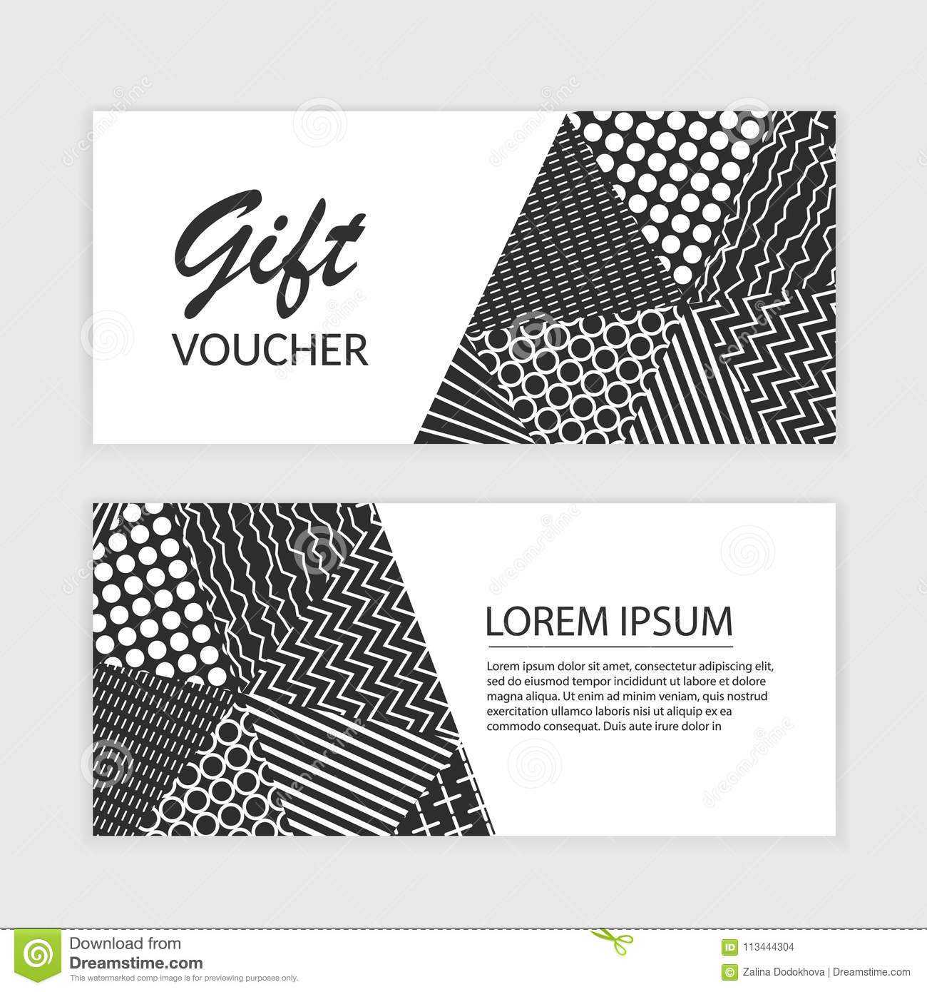 Vector Gift Voucher Template With Abstract Triangle Regarding Black And White Gift Certificate Template Free