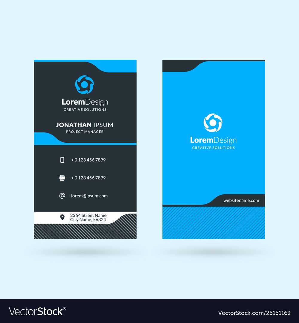 Vertical Double Sided Business Card Template With Double Sided Business Card Template Illustrator