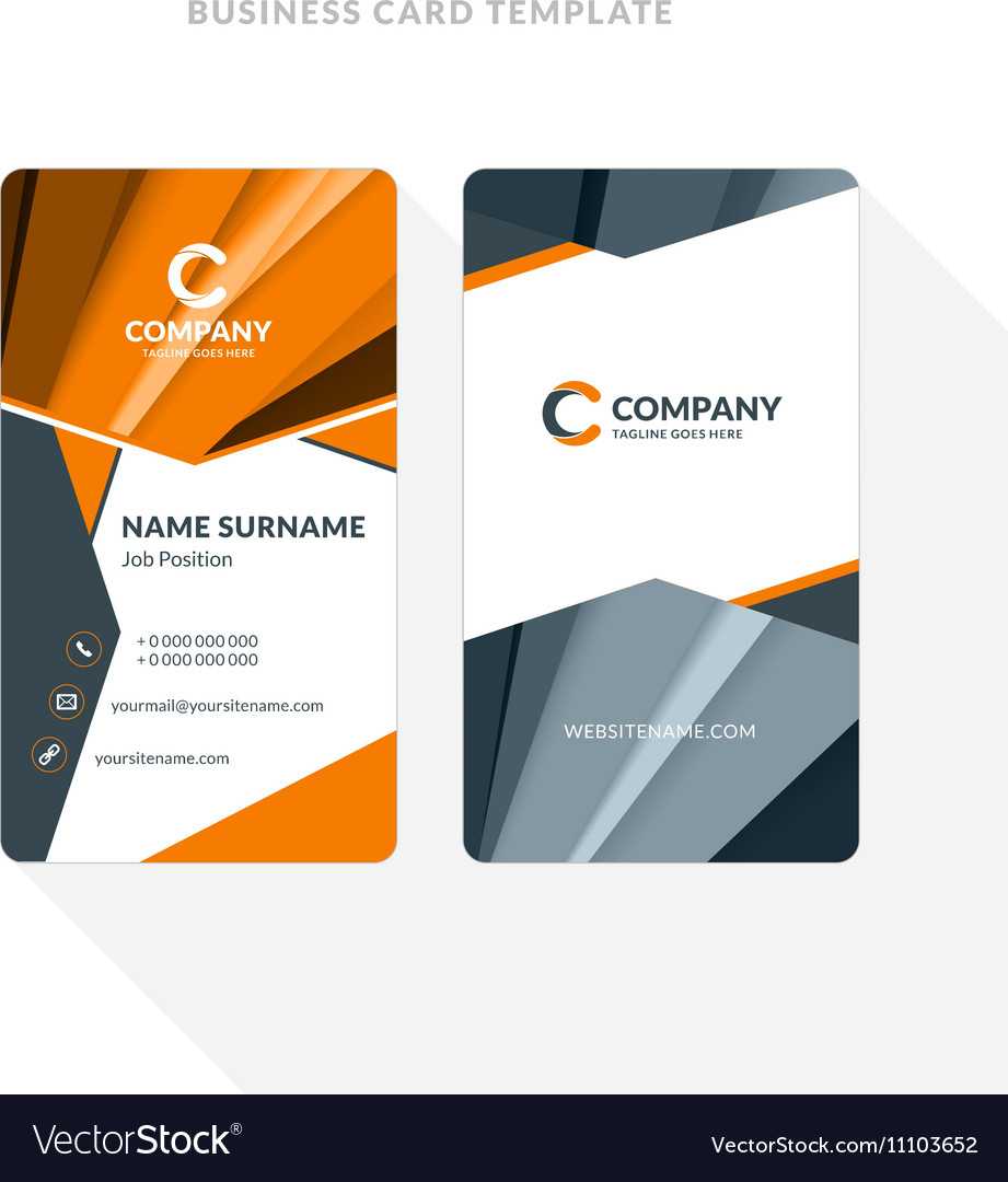 Vertical Double Sided Business Card Template With Regarding Double Sided Business Card Template Illustrator