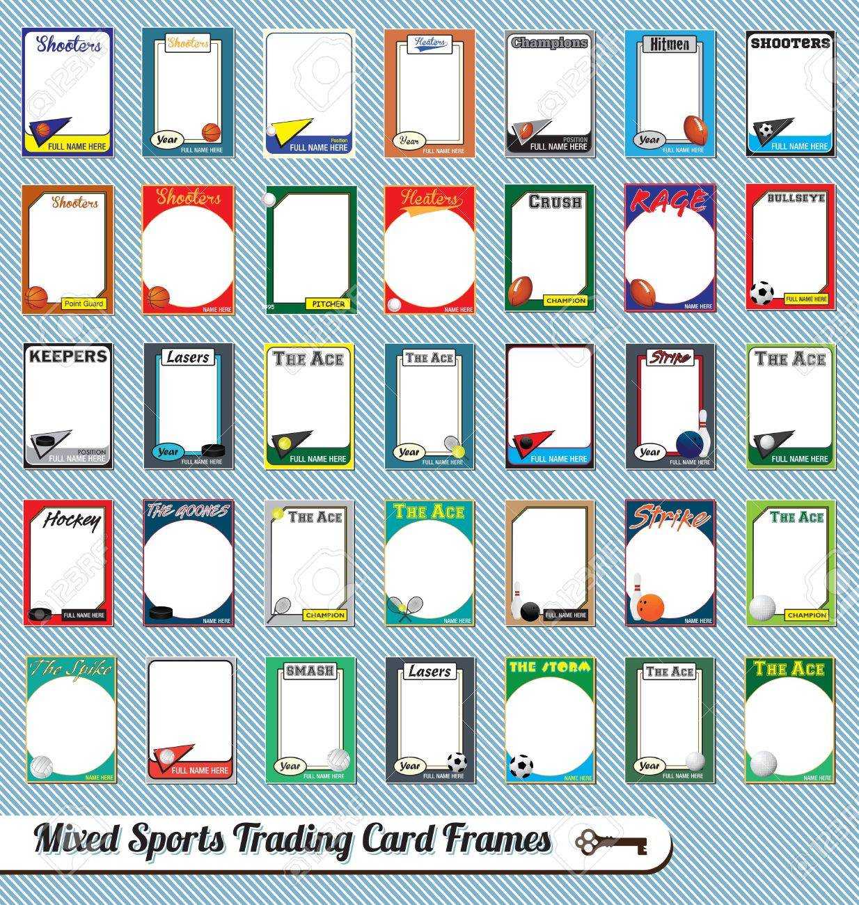 Vintage Mixed Sport Trading Card Picture Frames Pertaining To Trading Cards Templates Free Download