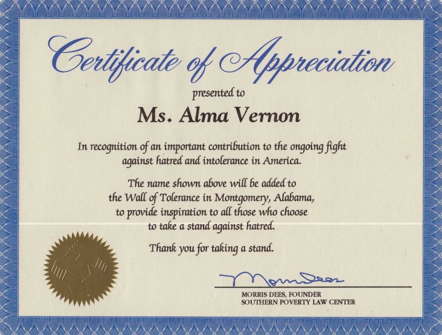 Volunteer Certificate Of Appreciation Template – Karan Inside Certificate For Years Of Service Template