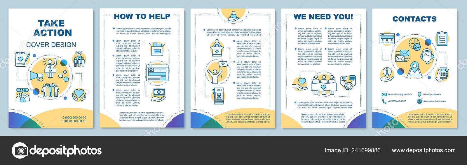 Volunteering Activity Brochure Template Layout Take Action Intended For Volunteer Brochure Template