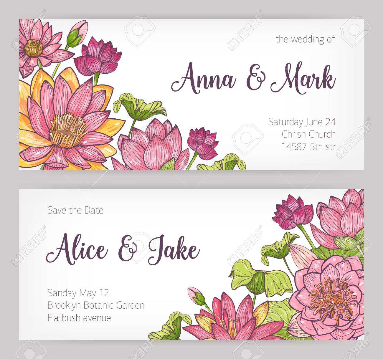 Wedding Invitation And Save The Date Card Templates Decorated.. In Save The Date Cards Templates