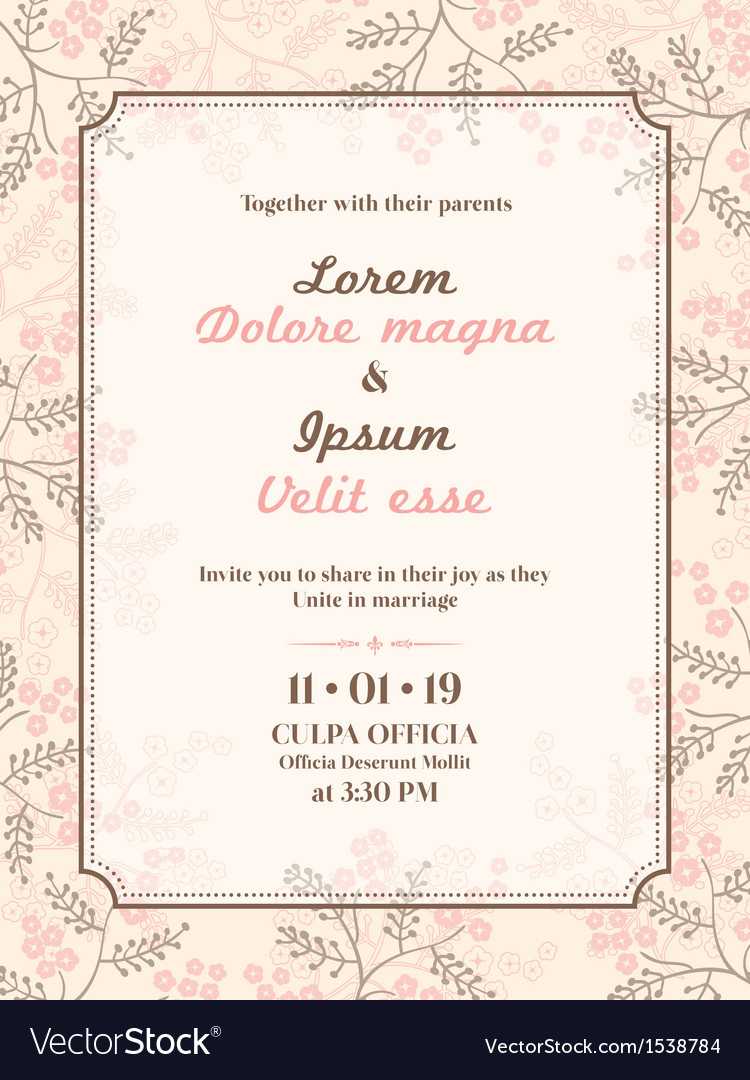 Wedding Invitation Card Template pertaining to Invitation Cards Templates For Marriage