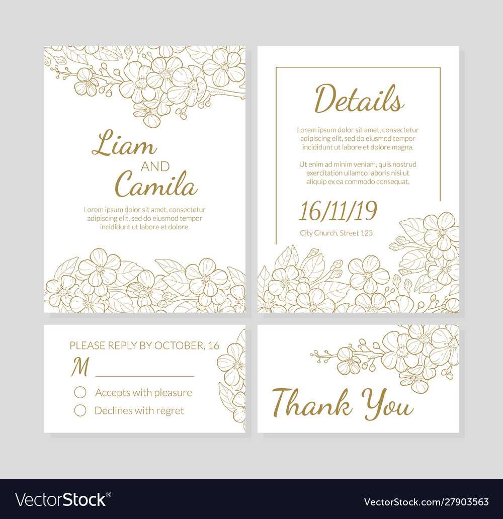 Wedding Invitation Template Set Thank You Card For Template For Wedding Thank You Cards