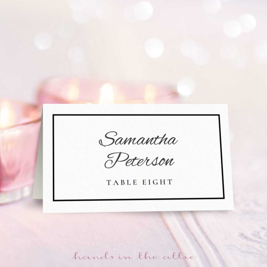 Wedding Place Card Template | Free Download | Hands In The Attic For Place Card Size Template