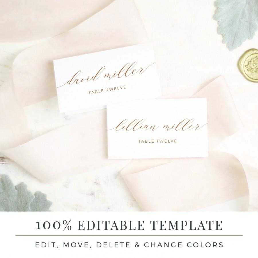 Wedding Place Card Template, Printable Escort Cards, Rustic Inside Printable Escort Cards Template