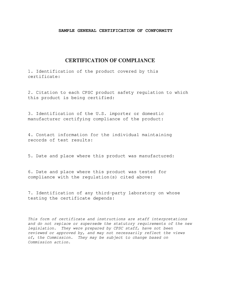 What Is A Letter Of Conformity – Fill Online, Printable Regarding Certificate Of Conformity Template