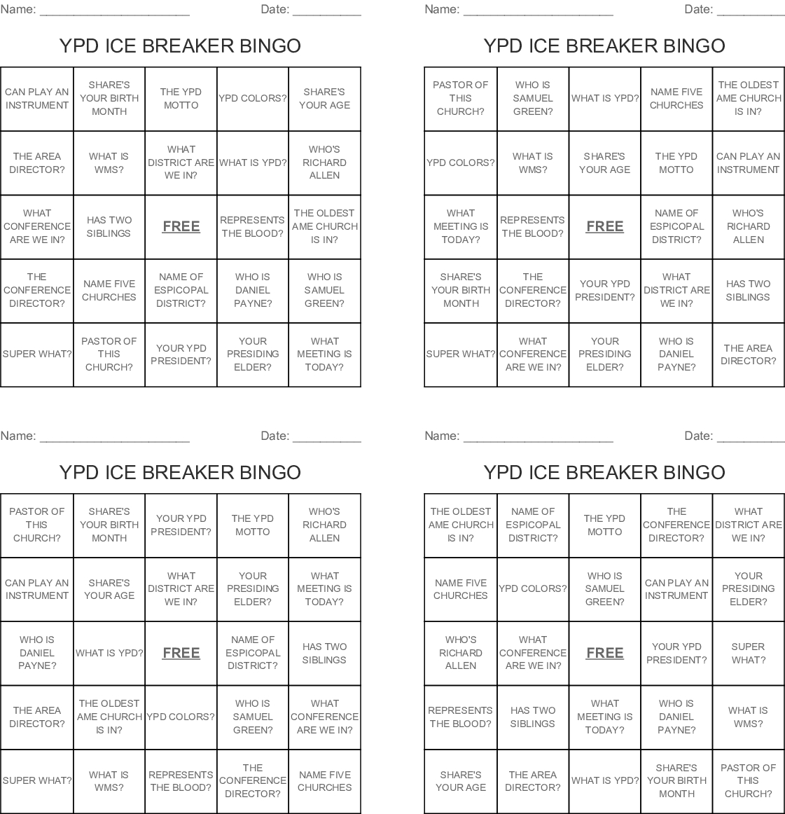 Ypd Ice Breaker Bingo – Wordmint For Ice Breaker Bingo Card Template