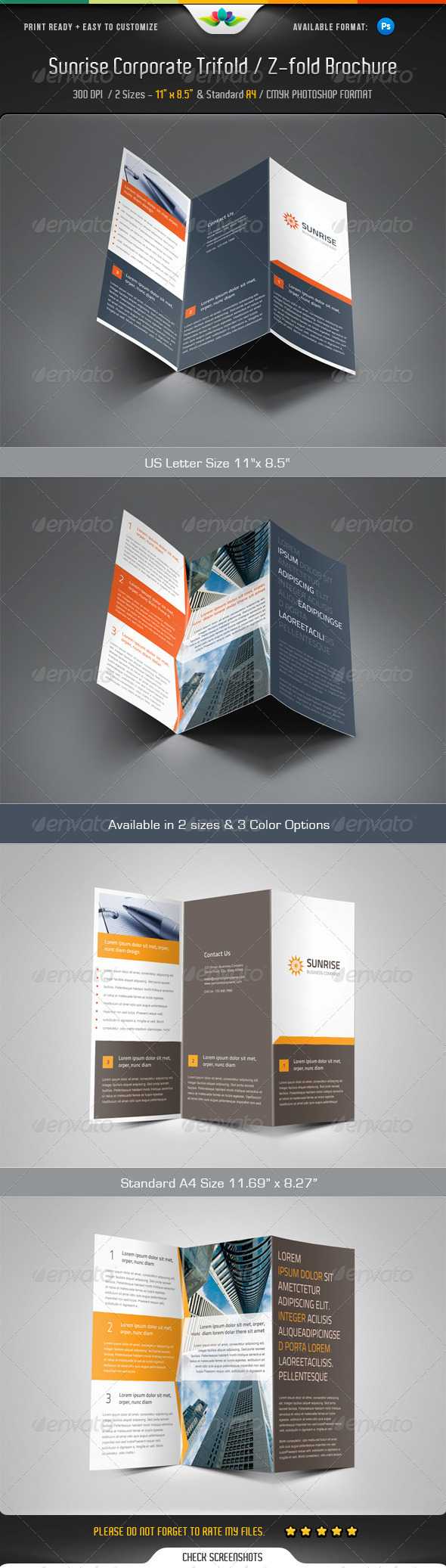 Z Fold Brochure Templates From Graphicriver Pertaining To Z Fold Brochure Template Indesign