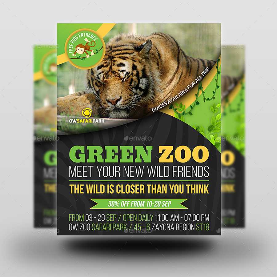 Zoo Safari Flyer Template Vol.2 Within Zoo Brochure Template